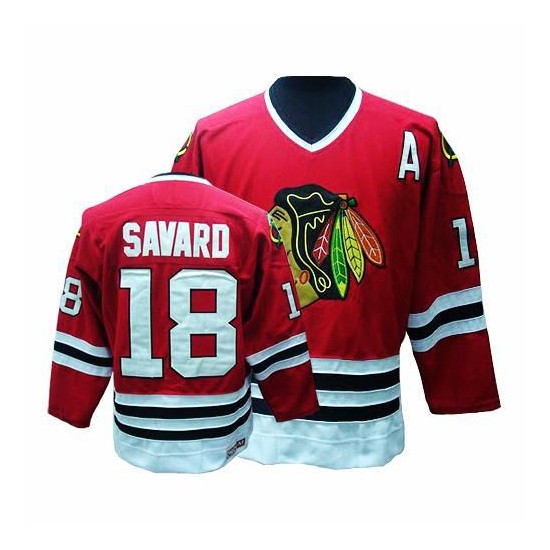 Chicago Blackhawks #18 Men's Denis Savard CCM Authentic Red Throwback Jersey Chicago Blackhawks #18 Men's Denis Savard CCM Authentic Red Throwback Jersey