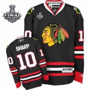 Chicago Blackhawks ＃10 Men's Patrick Sharp Reebok Authentic Black Third Stanley Cup Finals Jersey