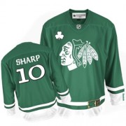 Chicago Blackhawks ＃10 Men's Patrick Sharp Reebok Authentic Green St Patty's Day Jersey