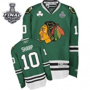 Chicago Blackhawks ＃10 Men's Patrick Sharp Reebok Authentic Green Stanley Cup Finals Jersey