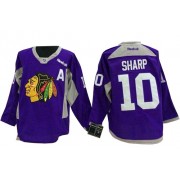 Chicago Blackhawks ＃10 Men's Patrick Sharp Reebok Authentic Purple Hockey Fights Cancer Jersey