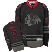 Chicago Blackhawks ＃9 Men's Bobby Hull Reebok Authentic Black Ice Jersey