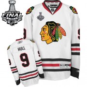 Chicago Blackhawks ＃9 Men's Bobby Hull Reebok Authentic White Away Stanley Cup Finals Jersey