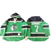 Chicago Blackhawks ＃7 Men's Brent Seabrook Old Time Hockey Premier Green St. Patrick's Day McNary Lace Hoodie Jersey
