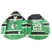 Chicago Blackhawks ＃29 Men's Bryan Bickell Old Time Hockey Authentic Green St. Patrick's Day McNary Lace Hoodie Jersey