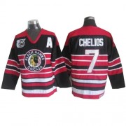 Chicago Blackhawks ＃7 Men's Chris Chelios CCM Premier Red/Black Throwback 75TH Jersey