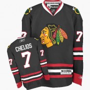 Chicago Blackhawks ＃7 Men's Chris Chelios Reebok Authentic Black Third Jersey