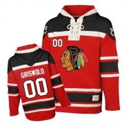 Chicago Blackhawks ＃00 Men's Clark Griswold Old Time Hockey Authentic Red Sawyer Hooded Sweatshirt Jersey