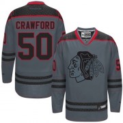 Chicago Blackhawks ＃50 Men's Corey Crawford Reebok Authentic Charcoal Cross Check Fashion Jersey