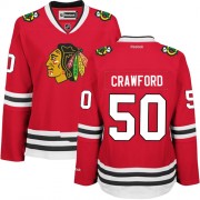 Chicago Blackhawks ＃50 Women's Corey Crawford Reebok Authentic Red Home Jersey