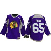 Chicago Blackhawks ＃65 Men's Andrew Shaw Reebok Authentic Purple Hockey Fights Cancer Jersey