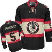 Chicago Blackhawks ＃5 Men's David Rundblad Reebok Authentic Black New Third Jersey
