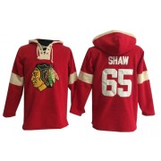 Chicago Blackhawks ＃65 Men's Andrew Shaw Old Time Hockey Authentic Red Pullover Hoodie Jersey