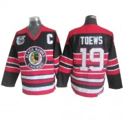 Chicago Blackhawks ＃19 Men's Jonathan Toews CCM Authentic Red/Black Throwback 75TH Jersey