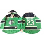 Chicago Blackhawks ＃23 Men's Kris Versteeg Old Time Hockey Authentic Green St. Patrick's Day McNary Lace Hoodie Jersey