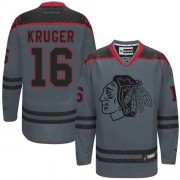 Chicago Blackhawks ＃16 Men's Marcus Kruger Reebok Authentic Charcoal Cross Check Fashion Jersey
