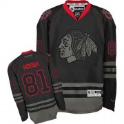 Chicago Blackhawks ＃81 Men's Marian Hossa Reebok Authentic Black Ice Jersey