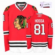 Chicago Blackhawks ＃81 Men's Marian Hossa Reebok Authentic Red Autographed Home Jersey