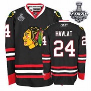 Chicago Blackhawks ＃24 Men's Martin Havlat Reebok Authentic Black Third Stanley Cup Finals Jersey