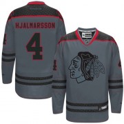 Chicago Blackhawks ＃4 Men's Niklas Hjalmarsson Reebok Authentic Charcoal Cross Check Fashion Jersey