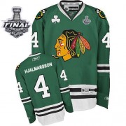 Chicago Blackhawks ＃4 Men's Niklas Hjalmarsson Reebok Premier Green Stanley Cup Finals Jersey