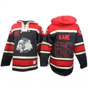 Chicago Blackhawks ＃88 Men's Patrick Kane Old Time Hockey Authentic Black Sawyer Hooded Sweatshirt Jersey