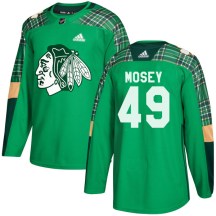 Chicago Blackhawks Youth Evan Mosey Adidas Authentic Green St. Patrick's Day Practice Jersey