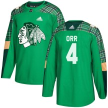 Chicago Blackhawks Youth Bobby Orr Adidas Authentic Green St. Patrick's Day Practice Jersey