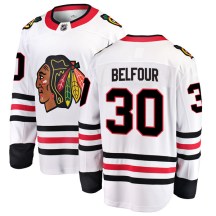 Chicago Blackhawks Men's ED Belfour Fanatics Branded Breakaway White Away Jersey