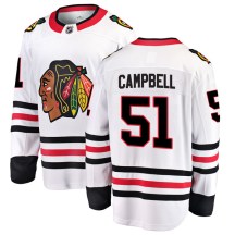 Chicago Blackhawks Men's Brian Campbell Fanatics Branded Breakaway White Away Jersey