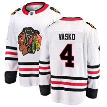 Chicago Blackhawks Men's Elmer Vasko Fanatics Branded Breakaway White Away Jersey