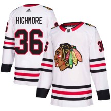 Chicago Blackhawks Youth Matthew Highmore Adidas Authentic White Away Jersey