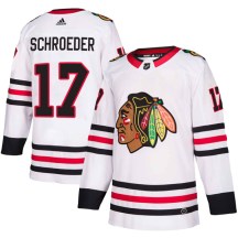 Chicago Blackhawks Youth Jordan Schroeder Adidas Authentic White Away Jersey
