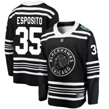 Chicago Blackhawks Men's Tony Esposito Fanatics Branded Breakaway Black 2019 Winter Classic Jersey