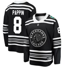 Chicago Blackhawks Men's Jim Pappin Fanatics Branded Breakaway Black 2019 Winter Classic Jersey