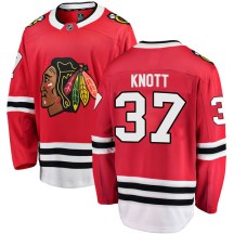 Chicago Blackhawks Youth Graham Knott Fanatics Branded Breakaway Red Home Jersey