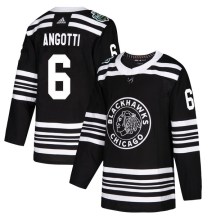 Chicago Blackhawks Men's Lou Angotti Adidas Authentic Black 2019 Winter Classic Jersey