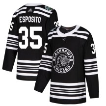 Chicago Blackhawks Men's Tony Esposito Adidas Authentic Black 2019 Winter Classic Jersey