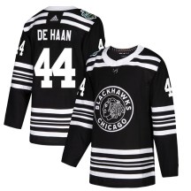 Chicago Blackhawks Men's Calvin de Haan Adidas Authentic Black 2019 Winter Classic Jersey