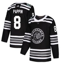 Chicago Blackhawks Men's Jim Pappin Adidas Authentic Black 2019 Winter Classic Jersey