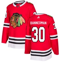 Chicago Blackhawks Men's Murray Bannerman Adidas Authentic Red Home Jersey