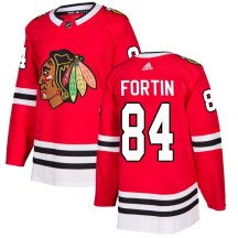Chicago Blackhawks Men's Alexandre Fortin Adidas Authentic Red Home Jersey