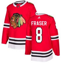 Chicago Blackhawks Men's Curt Fraser Adidas Authentic Red Home Jersey