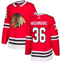 Chicago Blackhawks Men's Matthew Highmore Adidas Authentic Red Home Jersey
