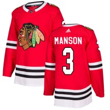 Chicago Blackhawks Men's Dave Manson Adidas Authentic Red Home Jersey