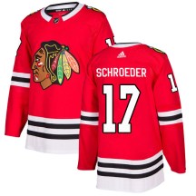 Chicago Blackhawks Men's Jordan Schroeder Adidas Authentic Red Home Jersey