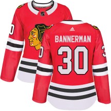 Chicago Blackhawks Women's Murray Bannerman Adidas Authentic Red Home Jersey