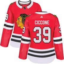 Chicago Blackhawks Women's Enrico Ciccone Adidas Authentic Red Home Jersey