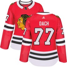 Chicago Blackhawks Women's Kirby Dach Adidas Authentic Red Home Jersey