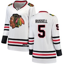Chicago Blackhawks Women's Phil Russell Fanatics Branded Breakaway White Away Jersey